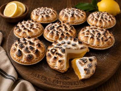 Small lemon meringue pies with toasted tops